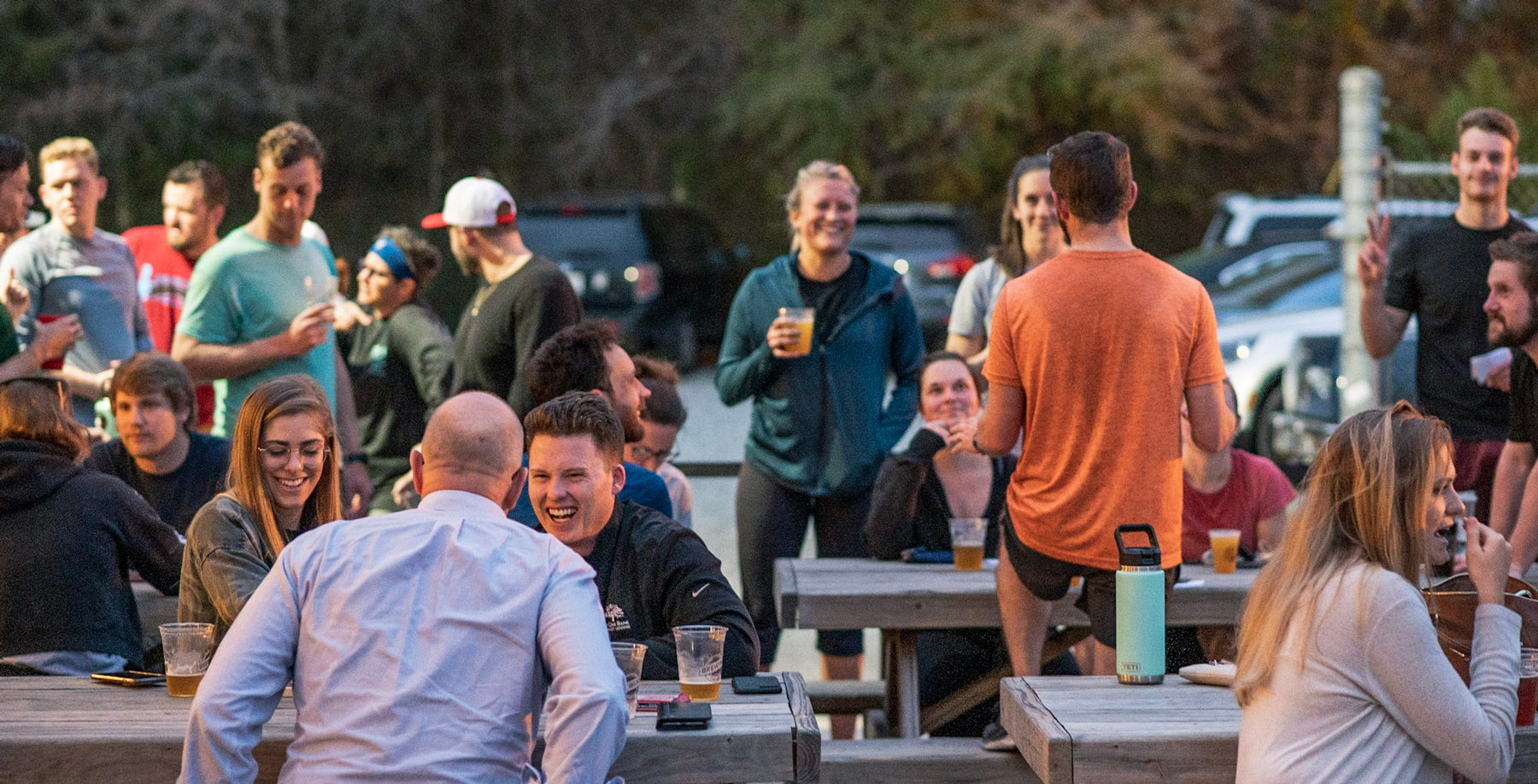 Outdoor patio golden hour